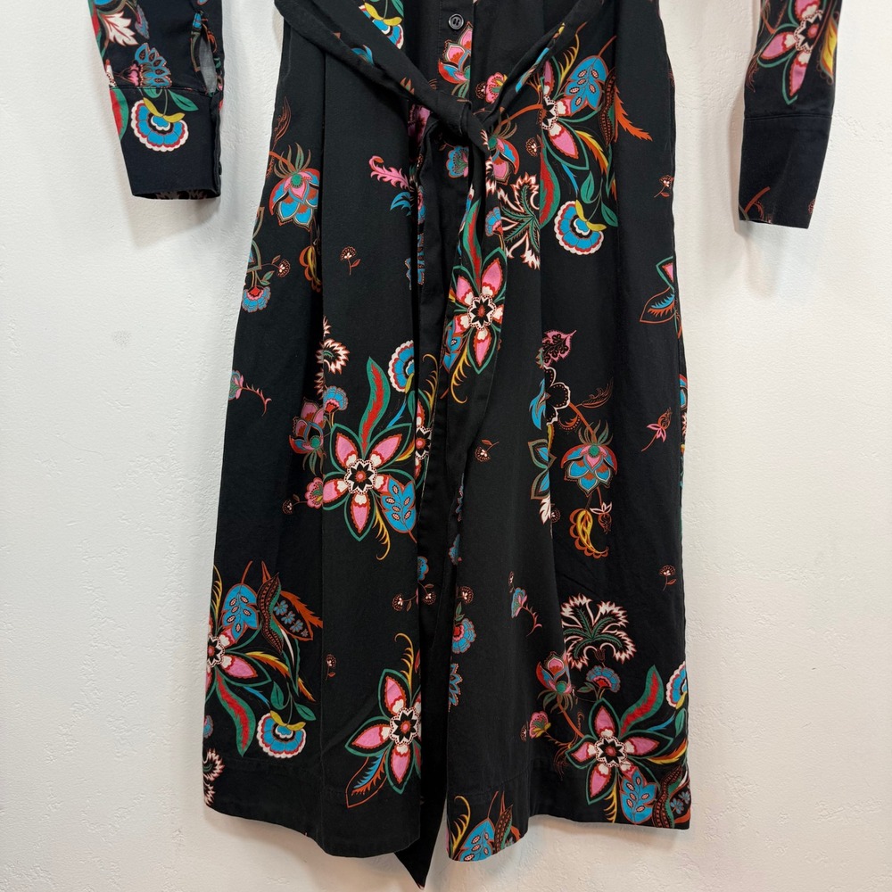 Boden Black Floral Midi Shirt Dress - Picture 4 of 14